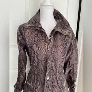 Michael Kors Reptile Print Long Windbreaker -  Size XS